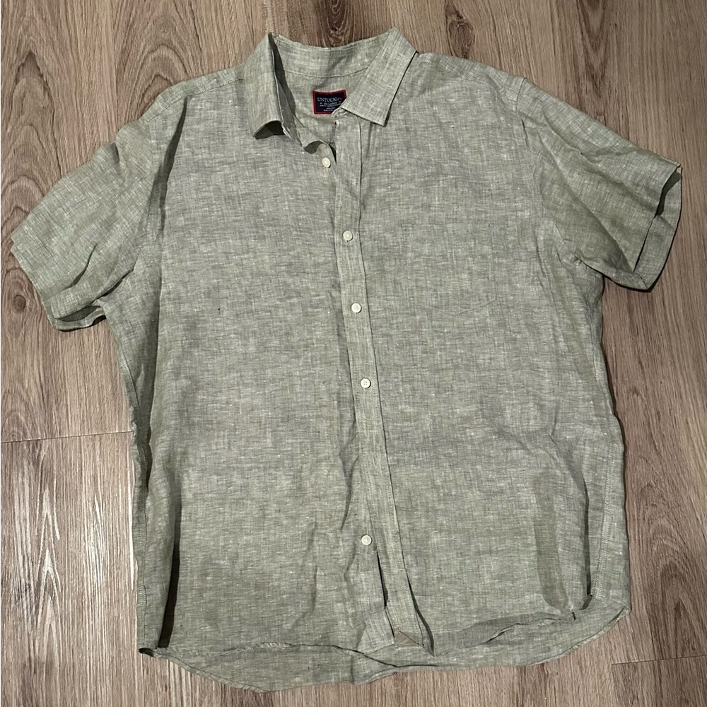UNTUCKit Slim Fit Linen Shirt - Light Green